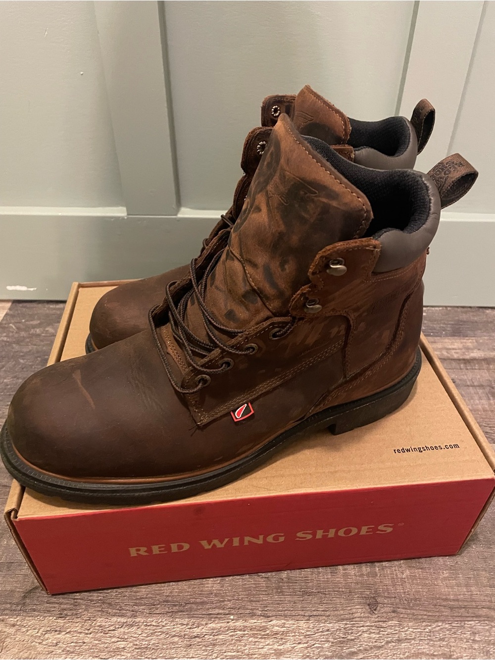 Red Wing Shoes Men's Brown Leather Work Boots dynaforce sz 11 6”